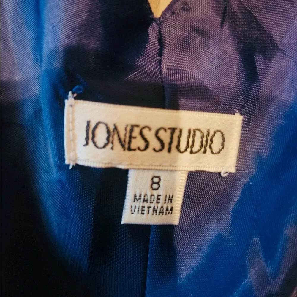 Jones Studio Deep Blue V-Neck Midi Dress - Picture 7 of 9